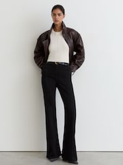 Ivory - Reiss Colette Wool-Blend Reverse-Seam Jumper with Cashmere - Larawan 4 ng 6