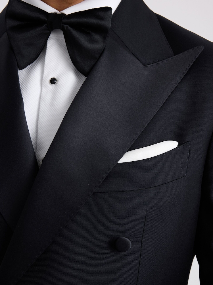 MOSS Blue Tailored Fit Twill Dress Suit Jacket - Image 5 of 5