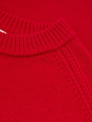 Reiss Red Riley Wool-Cashmere Crew-Neck Raglan Jumper - Image 6 of 6