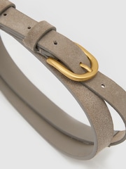Reiss Light Grey Cynthia Suede Tie Curved-Buckle Belt - Image 2 of 3