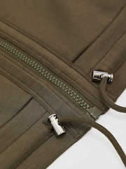 Reiss Khaki Green Laurrie Premium Interlock Zip-Front Sweatshirt - Image 6 of 6