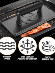 Gourmet Easy Black Multi-Purpose Cast Iron Bacon & Burger Press - Image 3 of 4