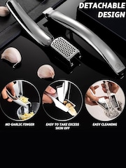 Gourmet Easy Stainless steel No-Peel Garlic Press Stainless Steel Fine Mince - Image 3 of 3