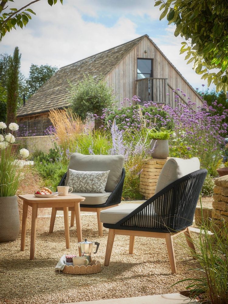 Cox & Cox Blue Siena Garden Bistro Set - Image 1 of 6