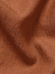 Charles Tyrwhitt Burnt Orange Plain Pure Linen Shorts Sleeve Shirt - Image 5 of 5