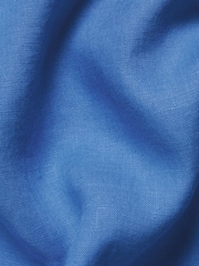 Charles Tyrwhitt Blue Plain Pure Linen Shorts Sleeve Shirt - Image 5 of 5