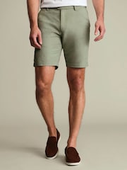 Charles Tyrwhitt Green Cotton Linen Shorts - Image 1 of 5