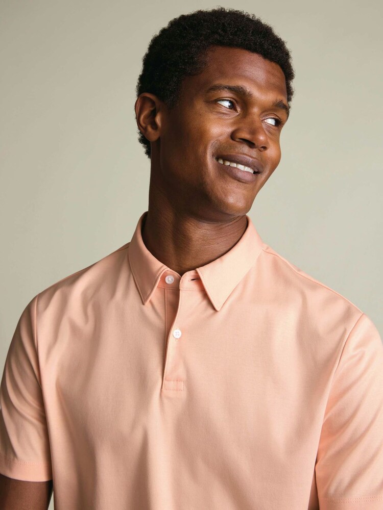 Charles Tyrwhitt Orange Shorts Sleeve Jersey Polo Shirt - Image 2 of 5