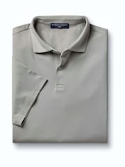Charles Tyrwhitt Grey Shorts Sleeve Cotton Stretch Smart Pique Polo Shirt - Image 3 of 5