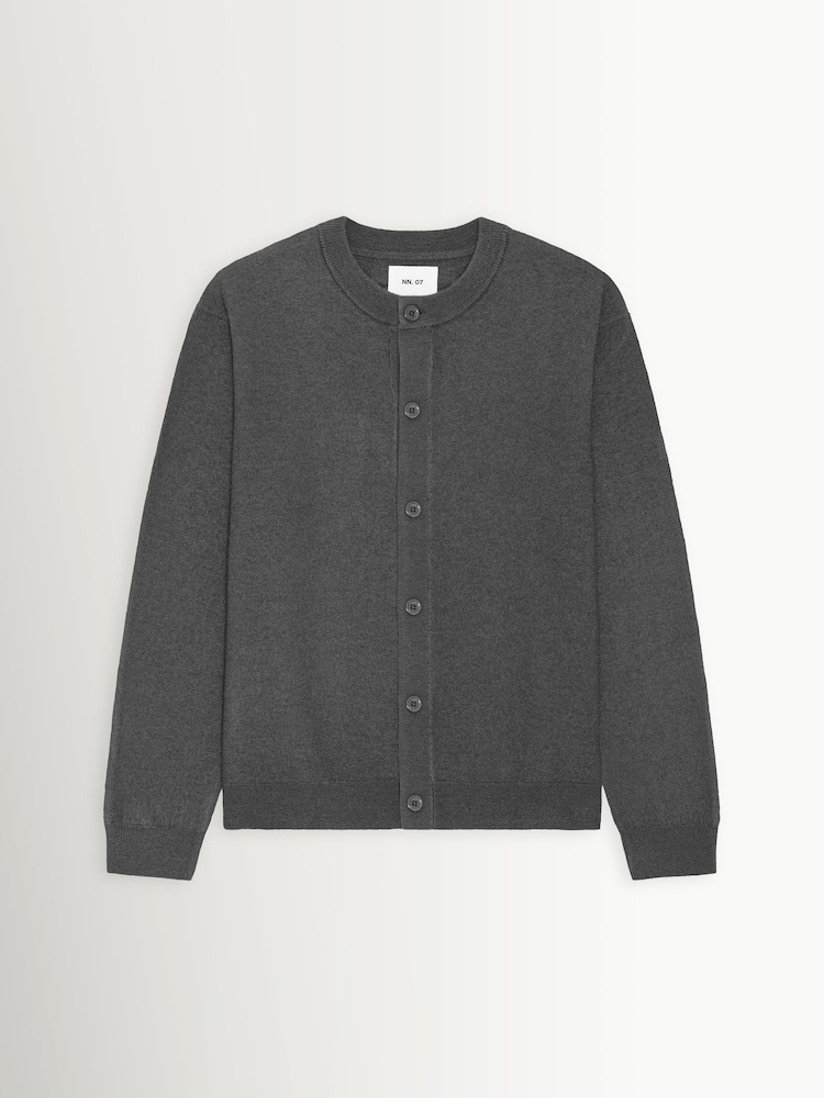NN.07 Grey Jasper Crew Neck Wool Cardigan - Image 1 of 2