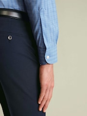 Charles Tyrwhitt Blue Non-Iron Performance Twill Check Shirt - Image 3 of 7