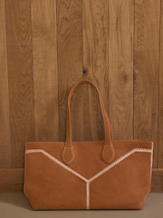 Mint Velvet Brown Tula Suede Tote Bag - Image 1 of 6