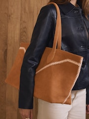 Mint Velvet Brown Tula Suede Tote Bag - Image 2 of 6