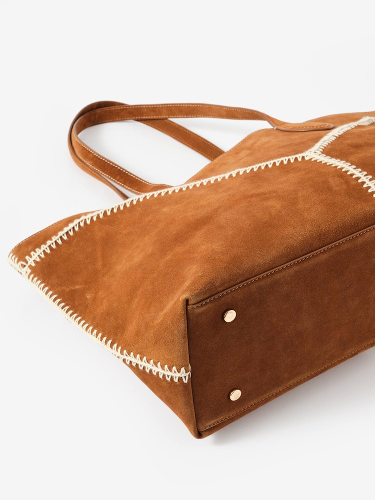 Mint Velvet Brown Tula Suede Tote Bag - Image 6 of 6 Mint Velvet Brown Tula Suede Tote Bag - Image 6 of 6