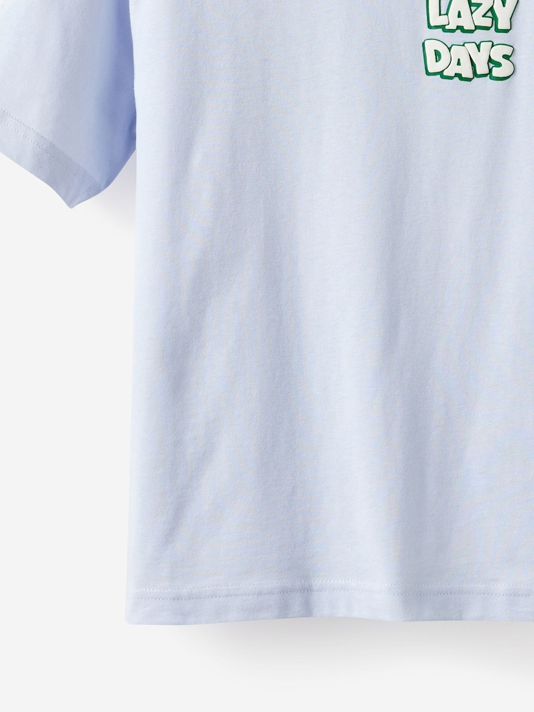 冰藍色 - Cotton On Jonny Short Sleeve Back Graphic Print T-Shirt - 圖片 3/3