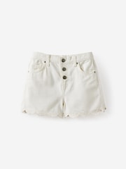 Cotton On White Snap Front Denim Shorts - Image 1 of 3