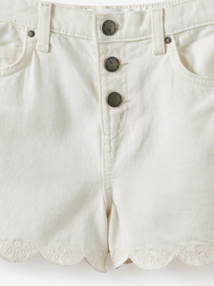 Cotton On White Snap Front Denim Shorts - Image 3 of 3 Cotton On White Snap Front Denim Shorts - Image 3 of 3