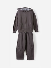 Cotton On Black Sammy Zip Through Hoodie & Barrel Leg Joggers Set - Image 1 of 1