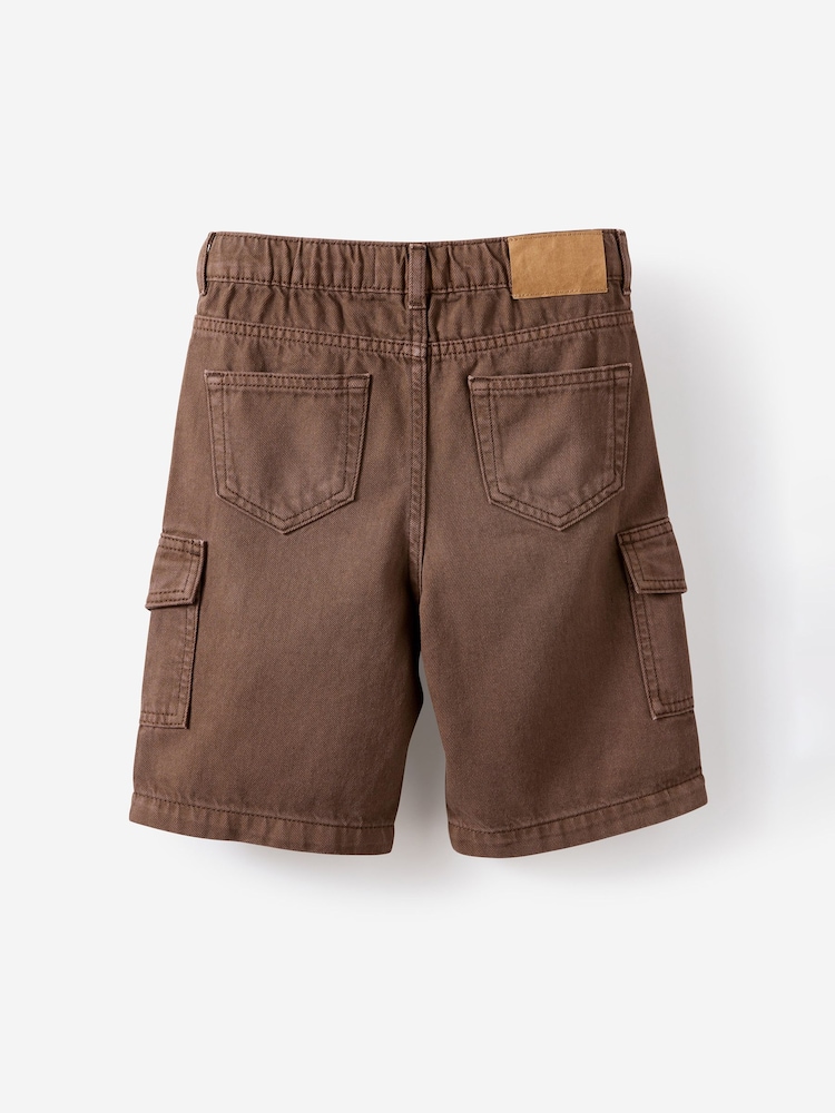 Cotton On Brown Super Baggy Denim Shorts - Image 2 of 3 Cotton On Brown Super Baggy Denim Shorts - Image 2 of 3