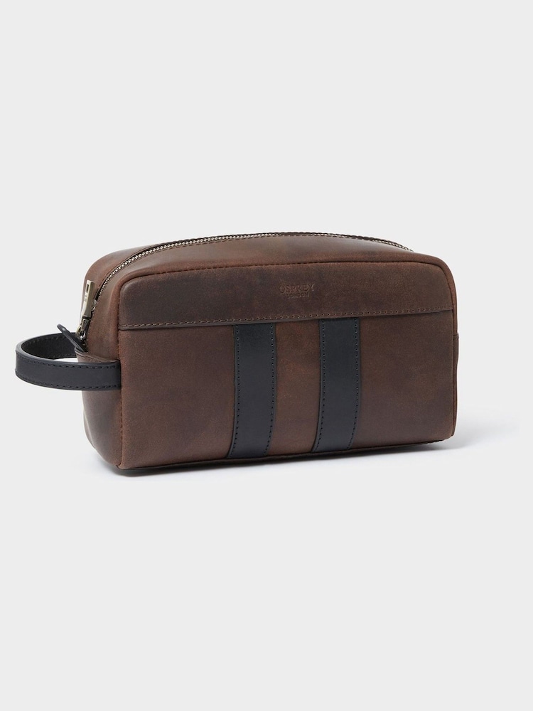 Osprey London Brown The Jenson Leather Washbag - Image 2 of 5 Osprey London Brown The Jenson Leather Washbag - Image 2 of 5
