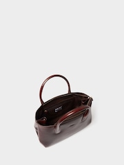 Osprey London Brown The Monroe Leather Curved Tote Bag - Image 6 of 6