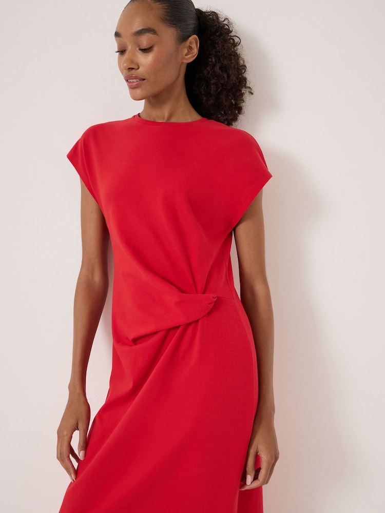 athena dress red Athena Satin Dress In True-Red Rhea Costa
