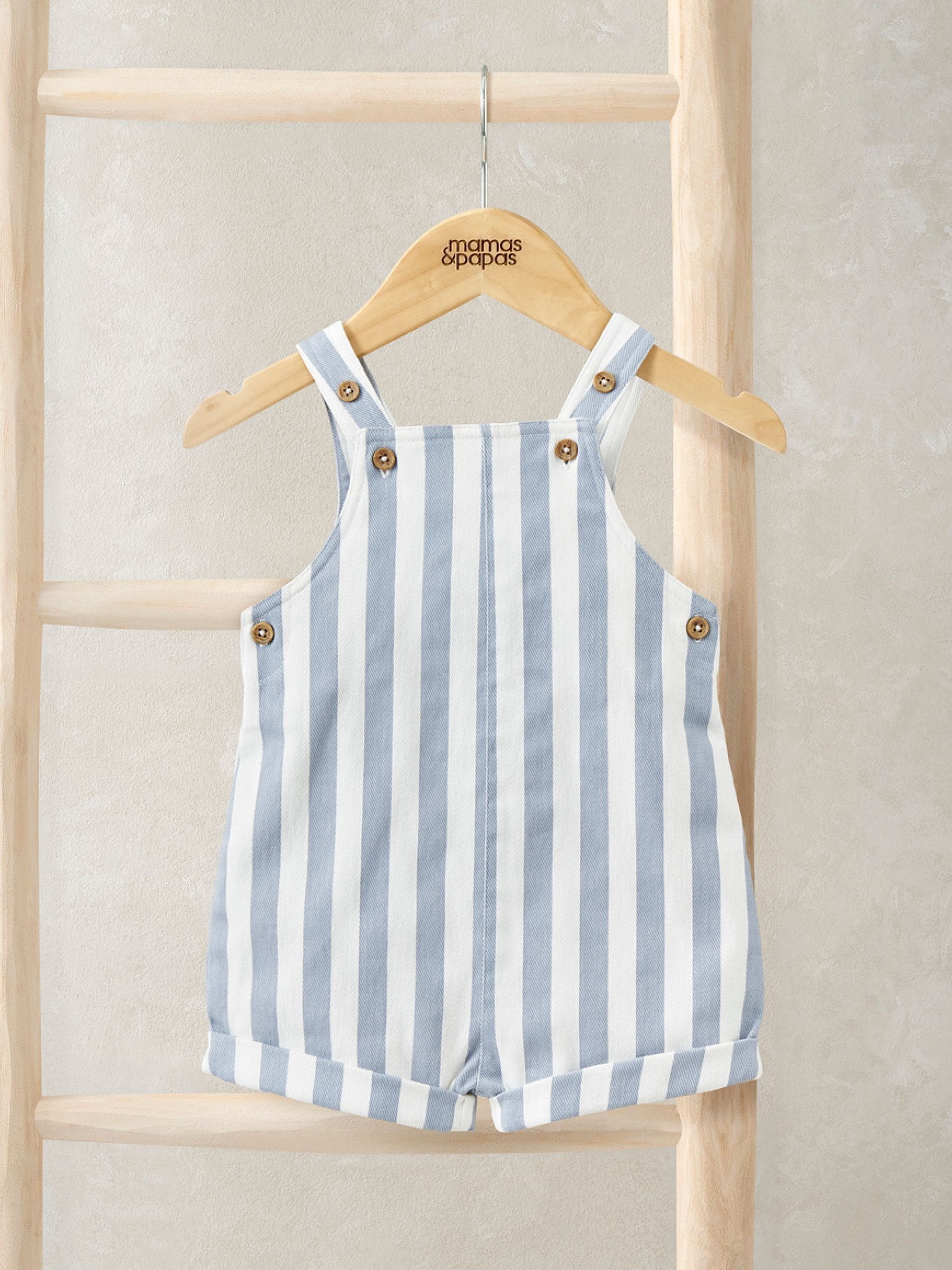 Mamas & Papas Men's Blue Stripe Dungarees - Image 1