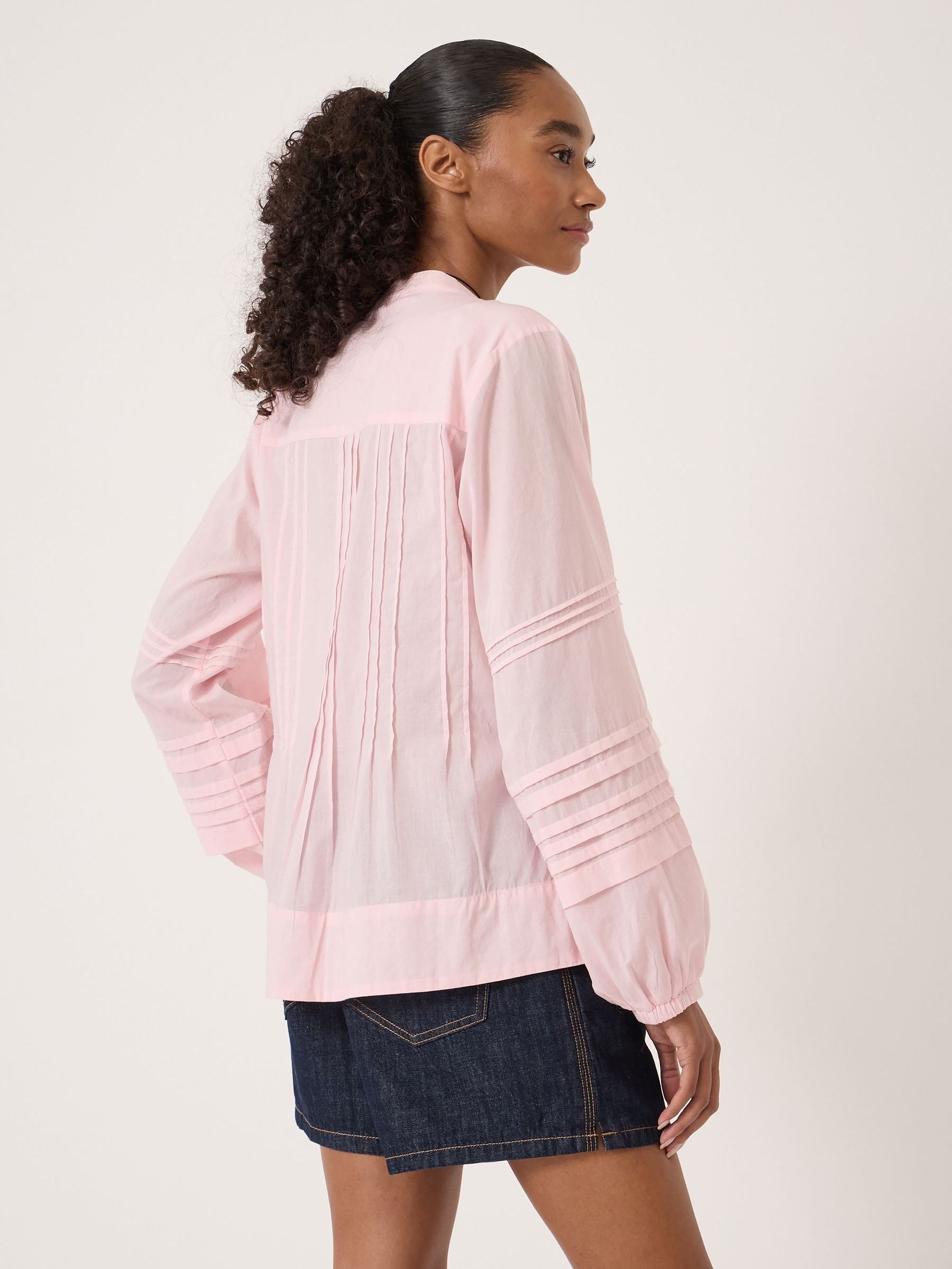 Buy Hush Pink Fern Cotton Pintuck Detail Blouse from Next USA