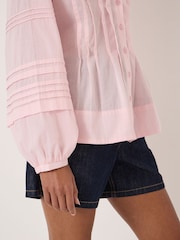 Hush Pink Fern Cotton Pintuck Detail Blouse - Image 4 of 5