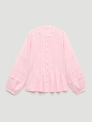 Hush Pink Fern Cotton Pintuck Detail Blouse - Image 5 of 5