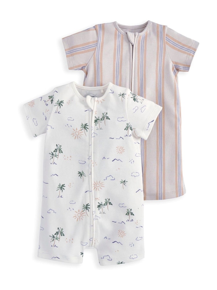 Mamas & Papas Cream Paradise Rompers 2 Pack - Image 2 of 2