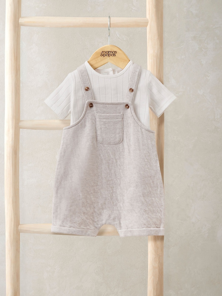 Mamas & Papas – Set mit kurzer Latzhose und Body - Bild 1 von 3