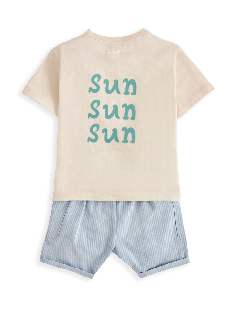 Mamas & Papas Blue Lobster T-Shirt And Shorts Outfit Set - Image 2 of 4