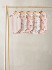 Mamas & Papas Pink Watercolour Bodysuits Pack of 5 - Image 1 of 2