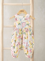 Mamas & Papas Yellow Floral Lemon Print Romper - Image 1 of 2