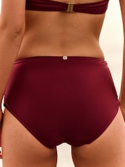 B by Ted Baker Burgundy Red High Waist Bikini Briefs with Tummy Control - Image 5 of 6