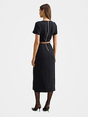 Forever New Black Bailee Belted Tailored Midi Dress - Image 2 of 4