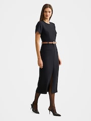 Forever New Black Bailee Belted Tailored Midi Dress - Image 3 of 4