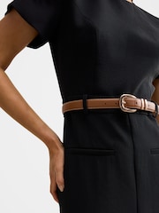 Forever New Black Bailee Belted Tailored Midi Dress - Image 4 of 4
