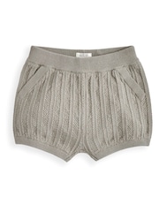 Mamas & Papas Green Knitted Shirt & Shorts Outfit Set - Image 3 of 3