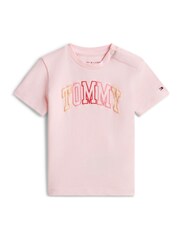 Tommy Hilfiger Pink Outline Logo Jersey T-Shirt - Image 1 of 2