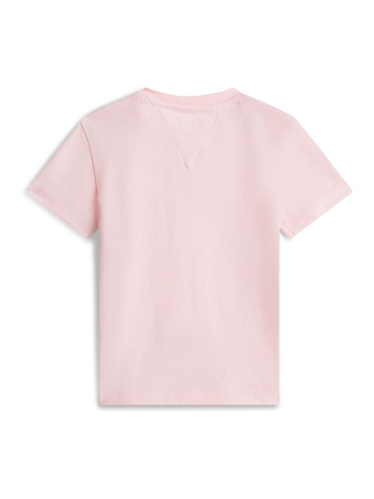 Tommy Hilfiger Pink Outline Logo Jersey T-Shirt - Image 2 of 2