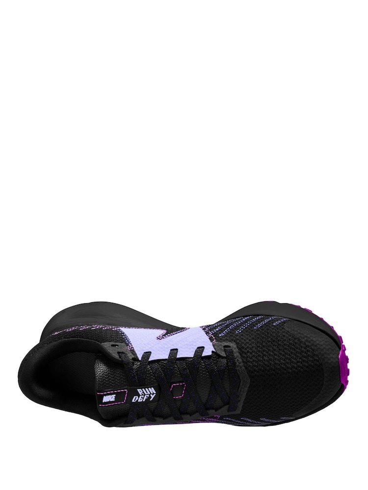 Nike Black Violet Run Defy Road Running Trainers - Image 2 of 3