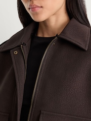 Good American Brown The Faux Leather Bomber Jacket - Image 6 of 7