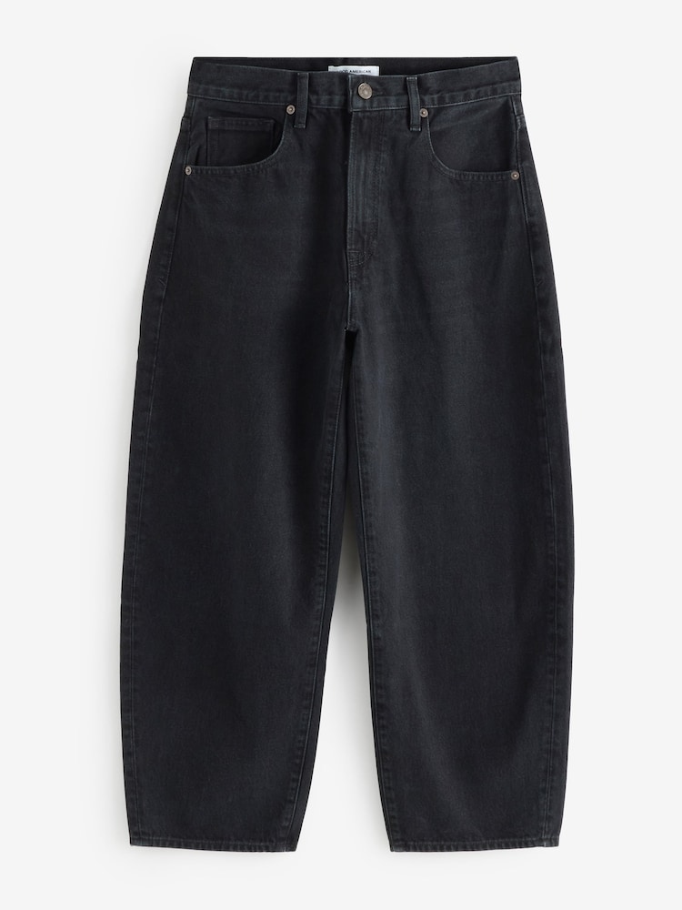 Good American Black Vintage Barrel Ankle Jeans - Image 1 of 1 Good American Black Vintage Barrel Ankle Jeans - Image 1 of 1