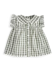 Mamas & Papas Green Gingham Blouse & Bloomers Set - Image 2 of 3