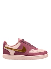 Nike Pearl Rust Pink Court Vision Low LX Trainers - Image 1 of 3