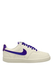 Nike White Blue Court Vision Low Trainers - Image 1 of 3