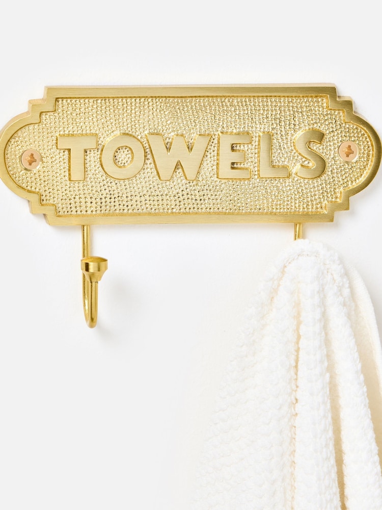 Oliver Bonas Gold Hook Towels - Image 1 of 4