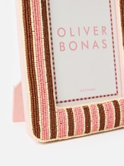 Oliver Bonas Pink Damia Pink & Brown Beaded Photo Frame 4x6 - Image 5 of 5